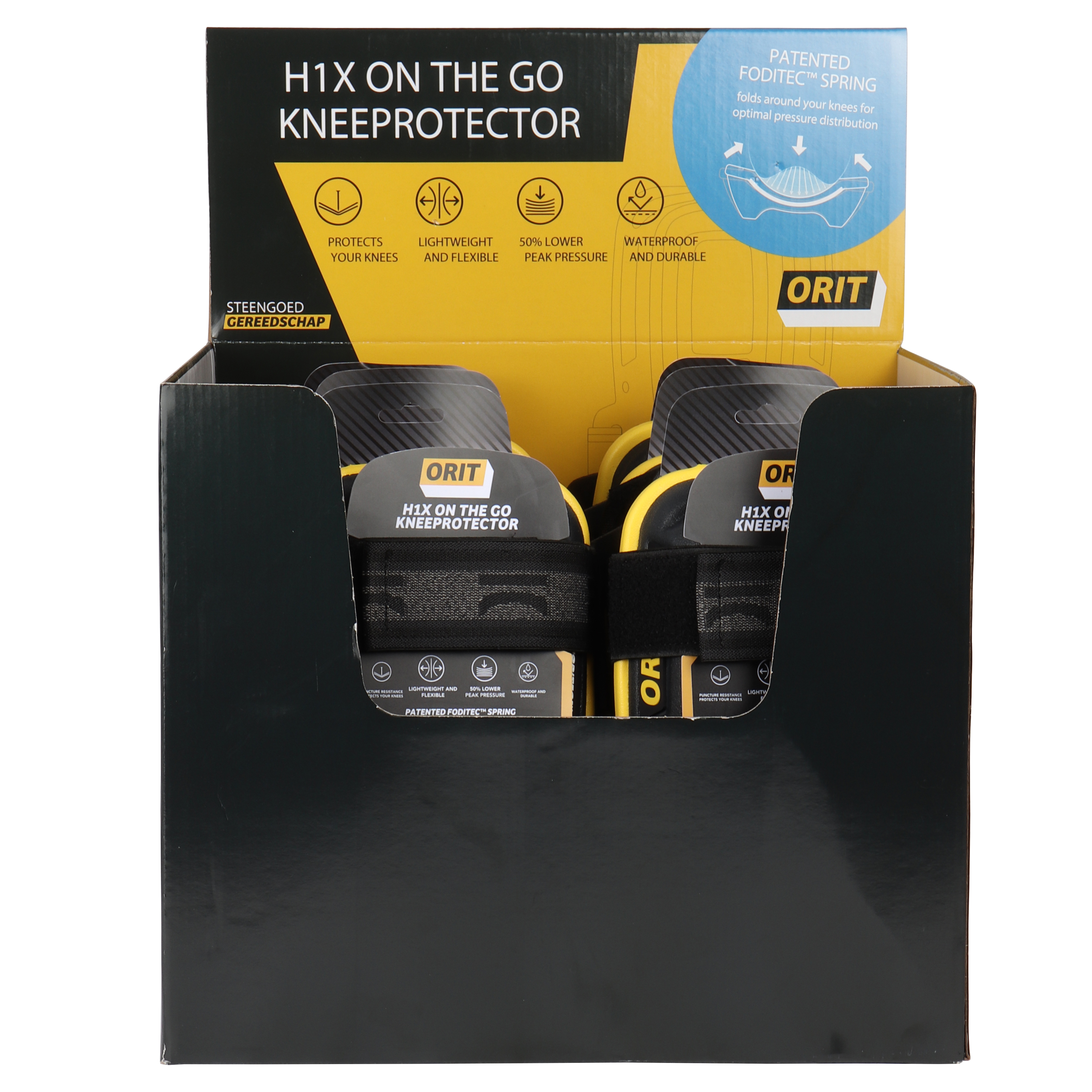 Display voor kniebeschermers